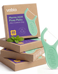 Memo Dental Floss Picks, 4 Pack (50 Count Each, Total 200), Mint Flavored