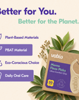 Memo Dental Floss Picks, 4 Pack (50 Count Each, Total 200), No Flavored