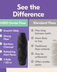 Dental Floss with Bamboo Charcoal and Mint 4 Pack (30m Each, Total 120m)