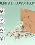 Natural Dental Floss Picks 75 Pack –  Biodegradable Floss Sticks with Strong Bamboo Charcoal Thread & Vegan Cornstarch Handle