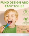 Dental Floss Picks for Kids 75 Pack - Unflavored, No Fluoride Oral Tooth Flossers - Biodegradable Flossing Sticks with Charcoal Thread - Giraffe Toothpick 