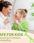Dental Floss Picks for Kids 75 Pack - Unflavored, No Fluoride Oral Tooth Flossers - Biodegradable Flossing Sticks with Charcoal Thread - Giraffe Toothpick 