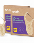 Memo Dental Floss Picks, 2 Pack (50 Count Each, Total 100), No Flavored