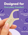 Memo Dental Floss Picks, 2 Pack (50 Count Each, Total 100), No Flavored