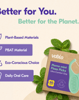 Memo Dental Floss Picks, 2 Pack (50 Count Each, Total 100), Mint Flavored